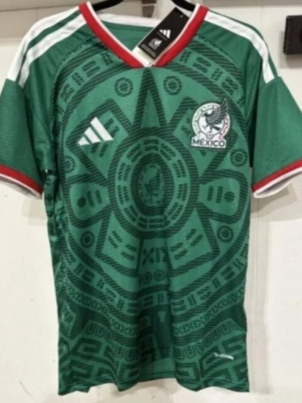 adidas Green Mexico Soccer Jersey with Aztec Motif